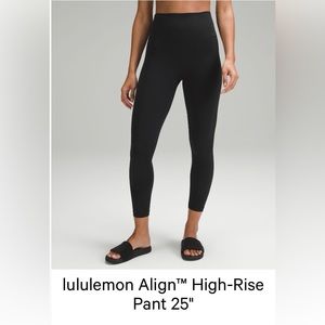 Lululemon Align High Rise Pants 25” Black - EUC - Authentic